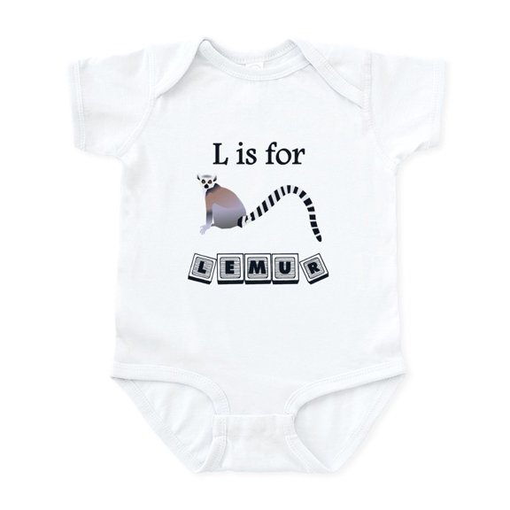 CafePress - L Is For Lemur Body Suit - Baby Light Bodysuit, Size Newborn - 24 Months