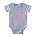 thumbnail image 1 of CafePress - L Pink Initial_Tr - Cute Infant Baby Football Bodysuit, 1 of 3
