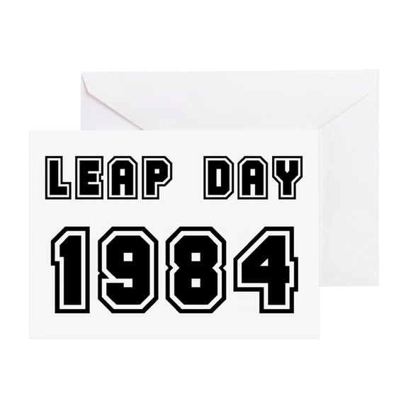 CafePress - LEAP DAY 1984 - Greeting Card, Blank Inside Glossy