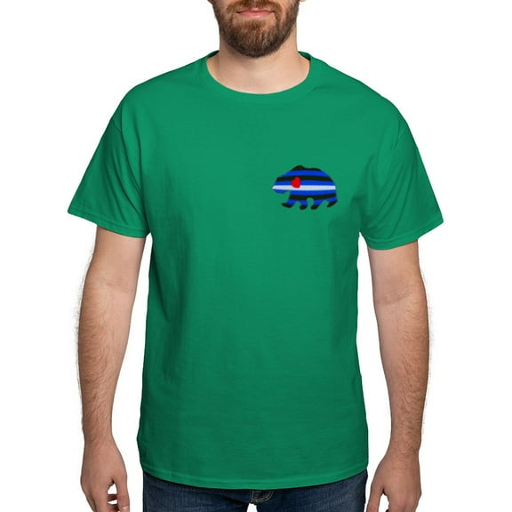 CafePress - LEATHER BEAR TEXTURED PKT Dark T Shirt - Men's Classic Graphic Cotton T-Shirt