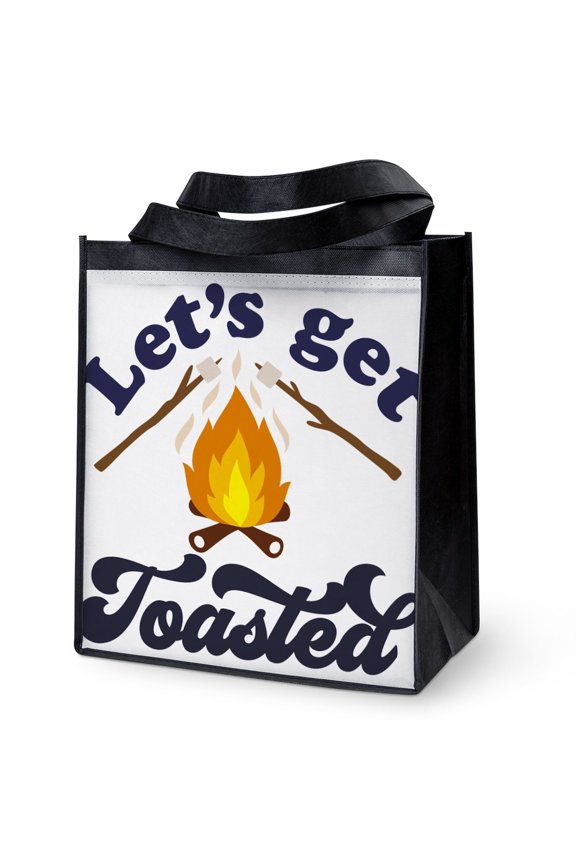 - LET's GET TOASTED - 12"x 13", 100% Recycled, Reusable Grocery Bag