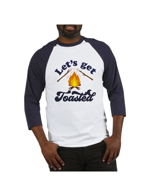 - LET's GET TOASTED Baseball Jersey - Cotton Baseball Jersey, 3/4 Raglan Sleeve Shirt