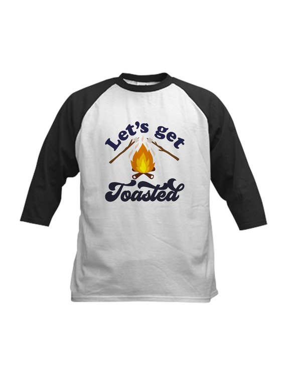 - LET's GET TOASTED Baseball Jersey - Kids Cotton Baseball Jersey, 3/4 Sleeve Shirt