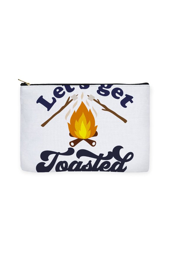 - LET's GET TOASTED - Large Zipper Toiletry Pouch, 12.5"x8.5"