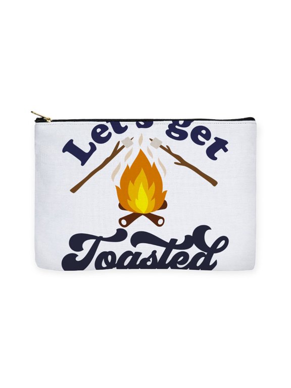 - LET's GET TOASTED - Large Zipper Toiletry Pouch, 12.5"x8.5"
