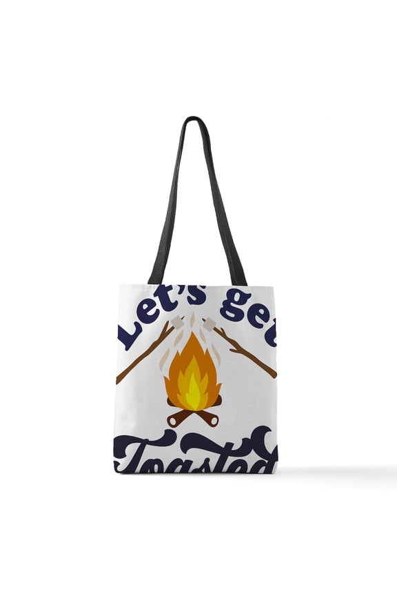 - LET's GET TOASTED - Polyester Tote Bag 16"x16"