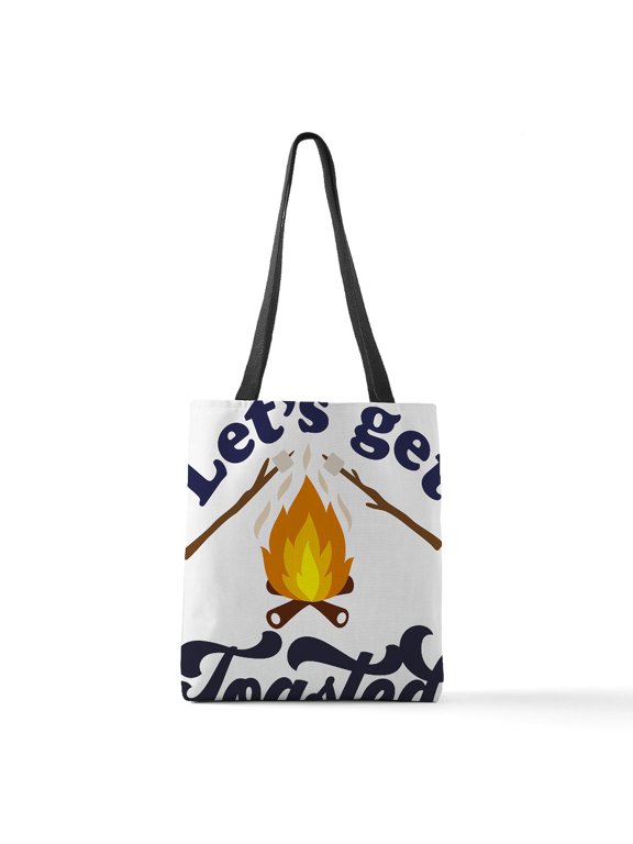 - LET's GET TOASTED - Polyester Tote Bag 16"x16"