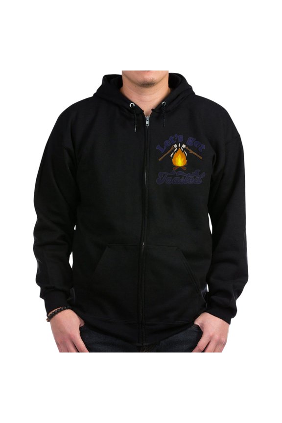 - LET's GET TOASTED Sweatshirt - Zip Hoodie, Classic Hooded Sweatshirt with Metal Zipper