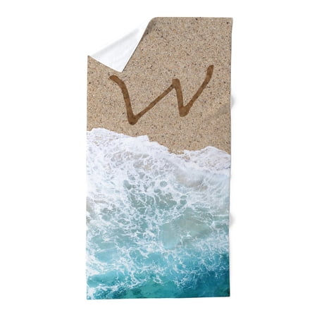 CafePress - LETTERS IN SAND W - Large Beach Towel, Soft 30"x60" Towel with Unique Design