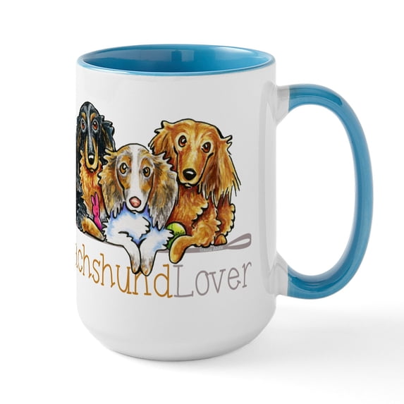 CafePress - LH Dachshund Lover Mugs - 15 oz Ceramic Large White Novelty Mug