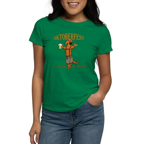 CafePress - LH Oktoberfest Dachshund Women's Dark T Shirt - Women's Traditional Fit Dark T-Shirt