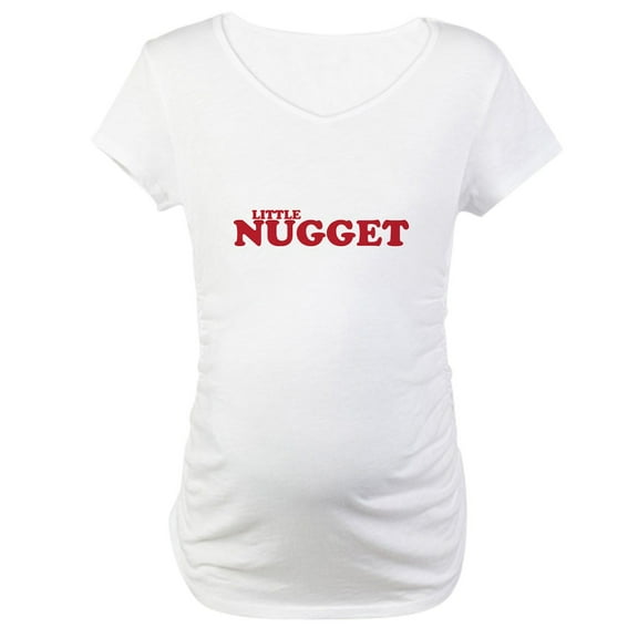 CafePress - LITTLE NUGGET Maternity T Shirt - Cotton Maternity T-shirt, Cute & Funny Pregnancy Tee