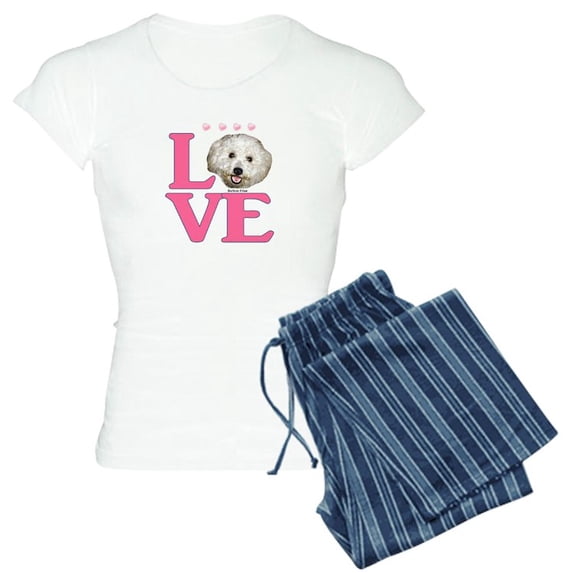 CafePress - LOVE Bichon Frise Pajamas - Women's Light Pajamas