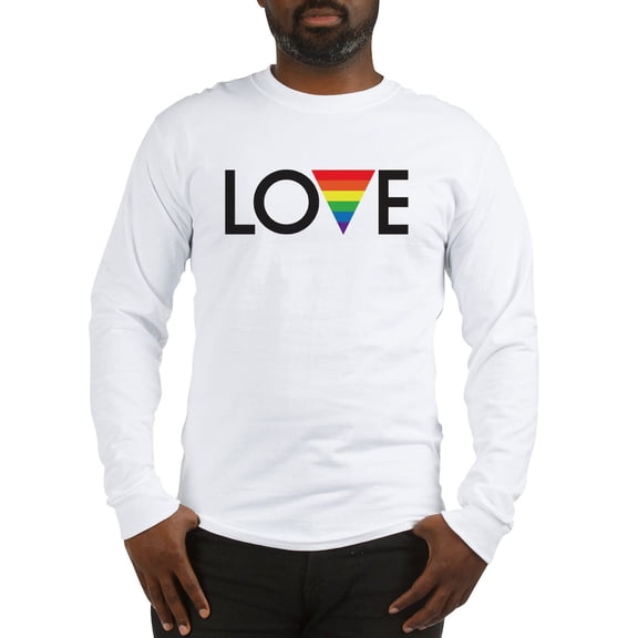 CafePress - LOVE Gay Pride Long Sleeve T Shirt - Unisex Cotton Long Sleeve T-Shirt