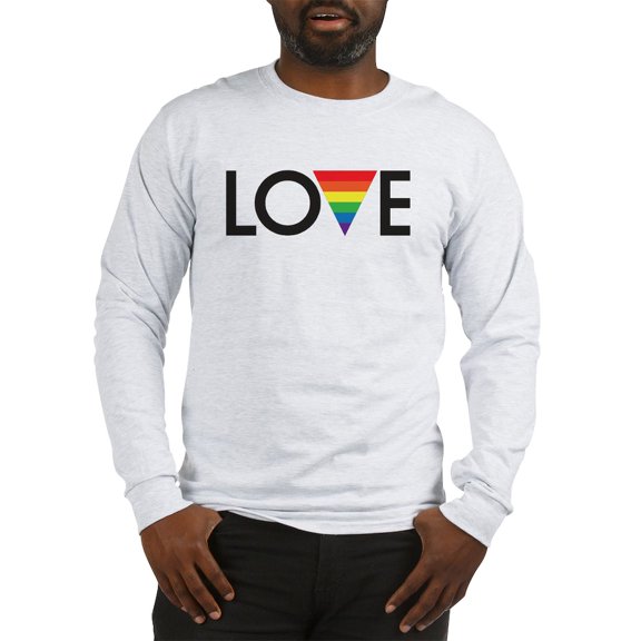 CafePress - LOVE Gay Pride Long Sleeve T Shirt - Unisex Cotton Long Sleeve T-Shirt