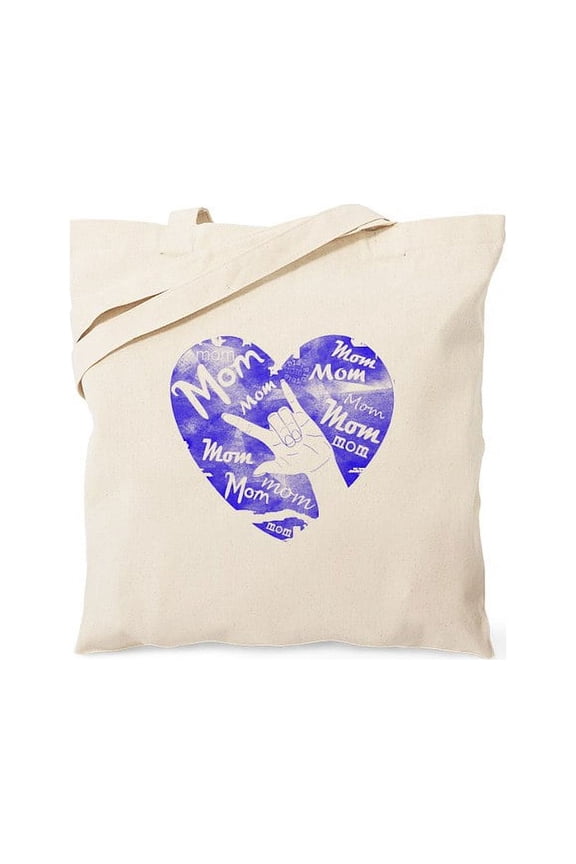 - LOVE MY MOM ASL Tote Bag - Unisex Canvas Tote Bag, Beige, 1-Piece