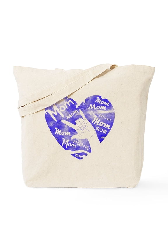 - LOVE MY MOM ASL Tote Bag - Unisex Canvas Tote Bag, Beige, 1-Piece