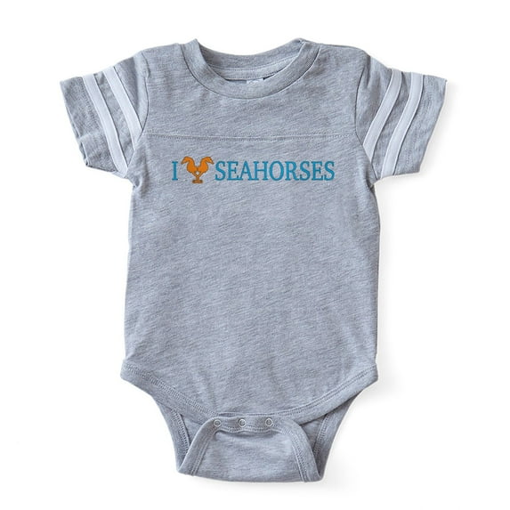 CafePress - LOVE SEAHORSES TR - Cute Infant Baby Football Bodysuit