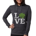 thumbnail image 1 of CafePress - LOVE With A Shamrock Long Sleeve T Shirt - Womens Hooded Shirt, 1 of 3