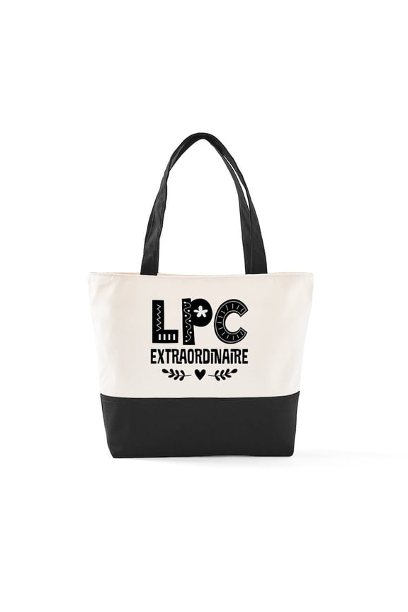 - LPC Licensed Professional Counselor Zipper Tote Ba - Two Tone, 100% Cotton, Zipper Tote Bag