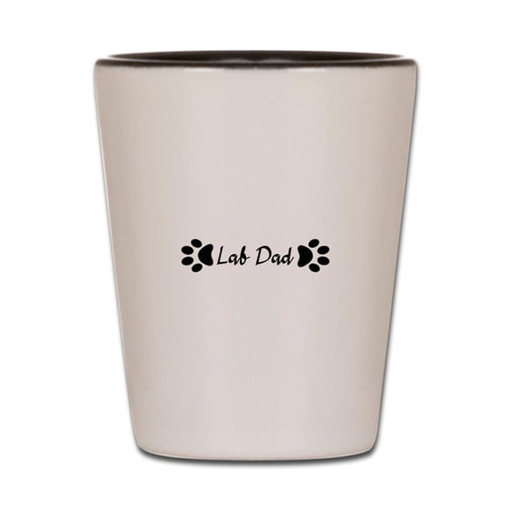CafePress - Lab Dad - White/Black Shot Glass, Unique and Funny Shot Glass