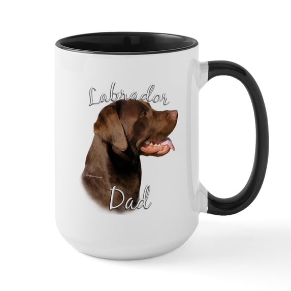 CafePress - Lab Dad2 Large Mug - 15 oz Ceramic Large White Novelty Mug