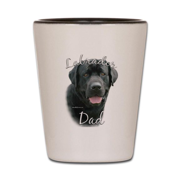 CafePress - Lab Dad2 - White/Black Shot Glass, Unique and Funny Shot Glass