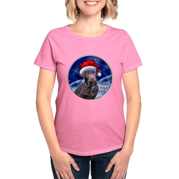 CafePress - Labrador Retriever Christm Women's Classic T Shirt - Women's Traditional Fit Dark T-Shirt
