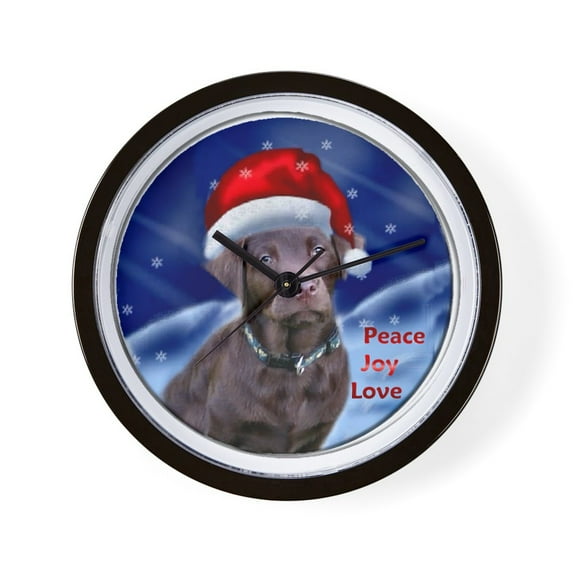 CafePress - Labrador Retriever Christmas - 10" Quartz Analog Battery-Powered Modern Wall Clock, Unique