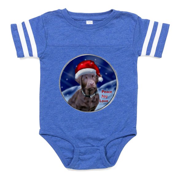 CafePress - Labrador Retriever Christmas Baby Football Bodysui - Cute Infant Baby Football Bodysuit