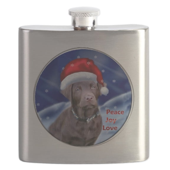 CafePress - Labrador Retriever Christmas Flask - Stainless Steel Flask, 6oz Drinking Flask