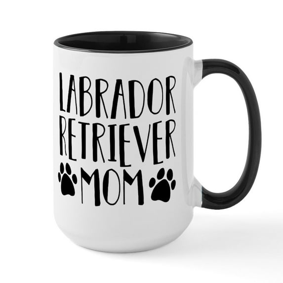CafePress - Labrador Retriever Mom - 15 oz Ceramic Large White Novelty Mug