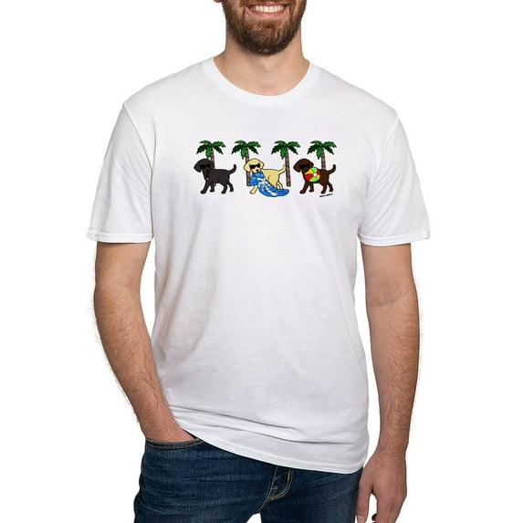 CafePress - Labradors Go To Beach Men's Classic T Shirt - Fitted T-Shirt, Vintage Fit Soft Cotton Tee
