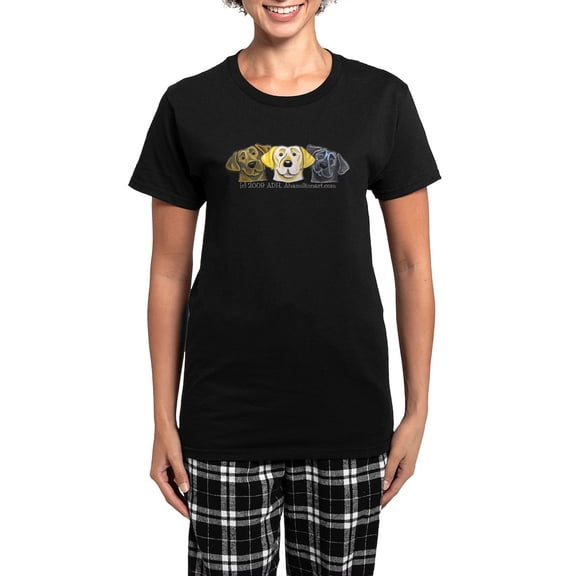 CafePress - Labs 3 Colors Women's Dark Pajamas - Women's Short Sleeve Print T-Shirt and Pants Dark Cotton Pajama Set