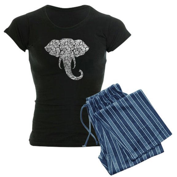 CafePress - Lace Elephant - Women's Dark Pajamas