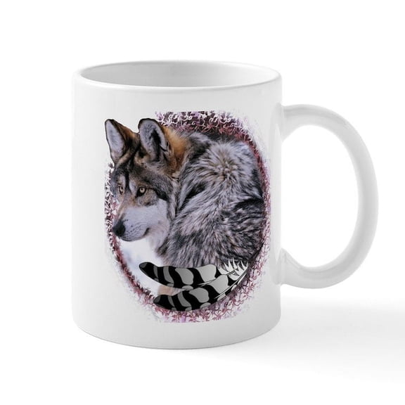 CafePress - Lace Wolf Mug - 11 oz Ceramic Mug - Novelty Coffee Tea Cup