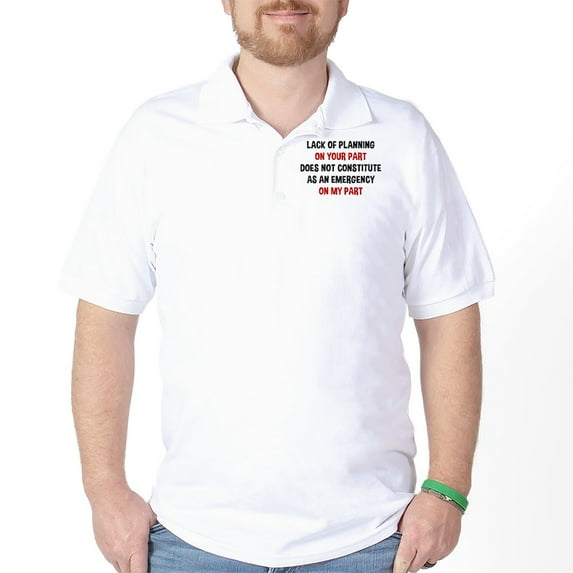 CafePress - Lack Of Planning On Your Part Polo Shirt - Golf Shirt, Pique Knit Golf Polo