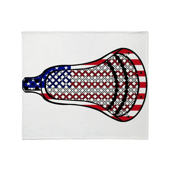 CafePress - Lacrosse Flag Head 600 Throw Blanket - Soft Fleece Throw Blanket, 50"x60" for All Ages