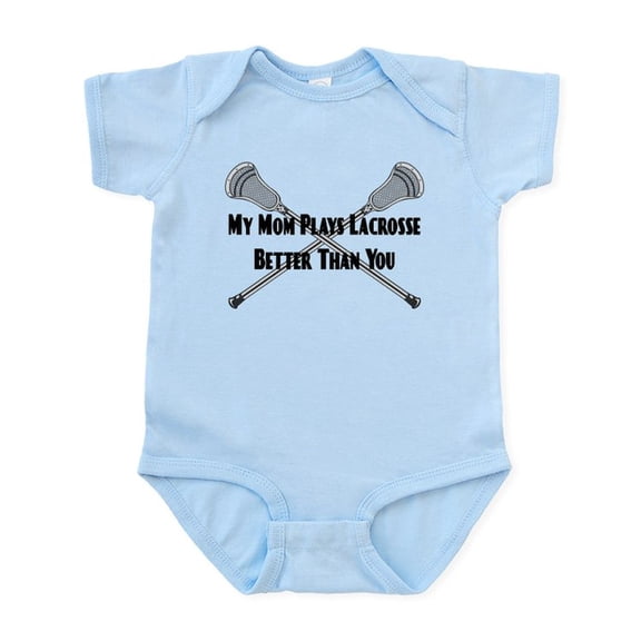 CafePress - Lacrosse My Mom Plays Better Infant Bodysuit - Baby Light Bodysuit, Size Newborn - 24 Months