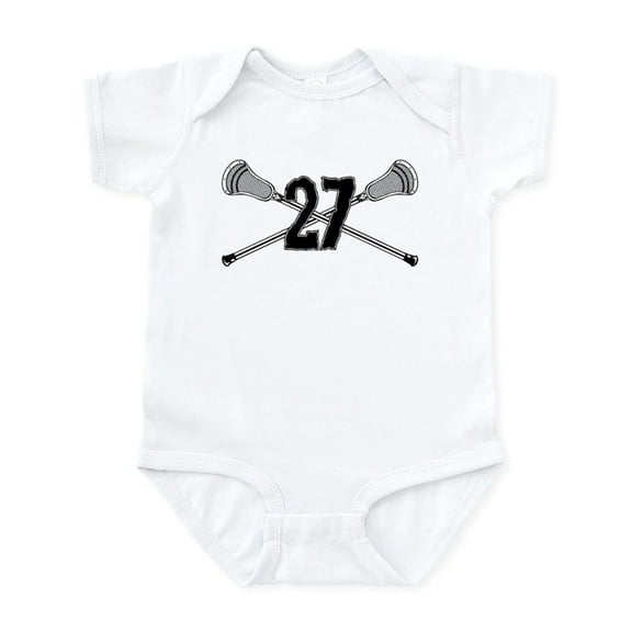 CafePress - Lacrosse Number 27 Infant Bodysuit - Baby Light Bodysuit, Size Newborn - 24 Months