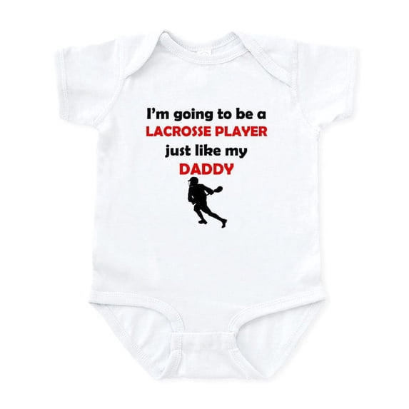 CafePress - Lacrosse Player Like My Daddy Body Suit - Baby Light Bodysuit, Size Newborn - 24 Months