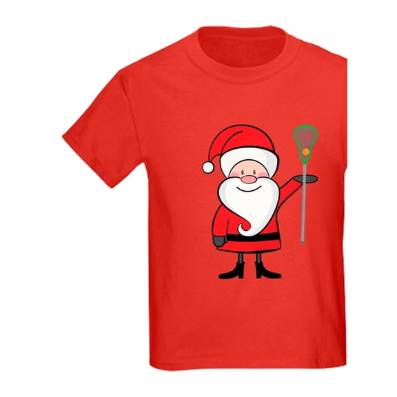 CafePress - Lacrosse Santa Personalized Kids Dark T Shirt - Dark T-Shirt Kids XS-XL