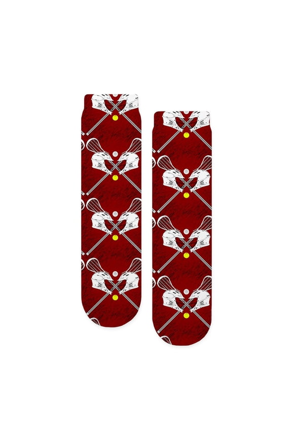 - Lacrosse Swatch - Unisex Novelty Printed Crew Adult Socks