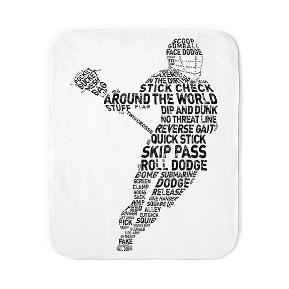 CafePress - Lacrosse Typography Design Sherpa Fleece Throw Bla - Sherpa Fleece Throw Blanket 60" x 50"