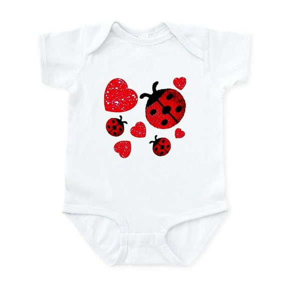 CafePress - Lady Bugs And Hearts Valentin Infant Bodysuit - Baby Light Bodysuit, Size Newborn - 24 Months
