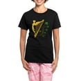 thumbnail image 1 of CafePress - Lady Harp And Shamrocks Women's Dark Pajamas - Women's Short Sleeve Print T-Shirt and Pants Dark Cotton Pajama Set, 1 of 7