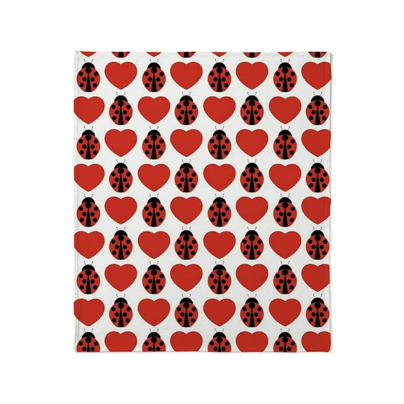 CafePress - Ladybug And Hearts Throw Blanket - Soft Fleece Throw Blanket, 50"x60" for All Ages
