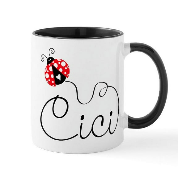 CafePress - Ladybug Cici - 11 oz Ceramic Mug - Novelty Coffee Tea Cup