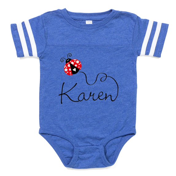 CafePress - Ladybug Karen - Cute Infant Baby Football Bodysuit