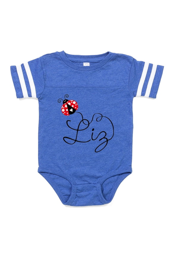 - Ladybug Liz - Cute Infant Baby Football Bodysuit